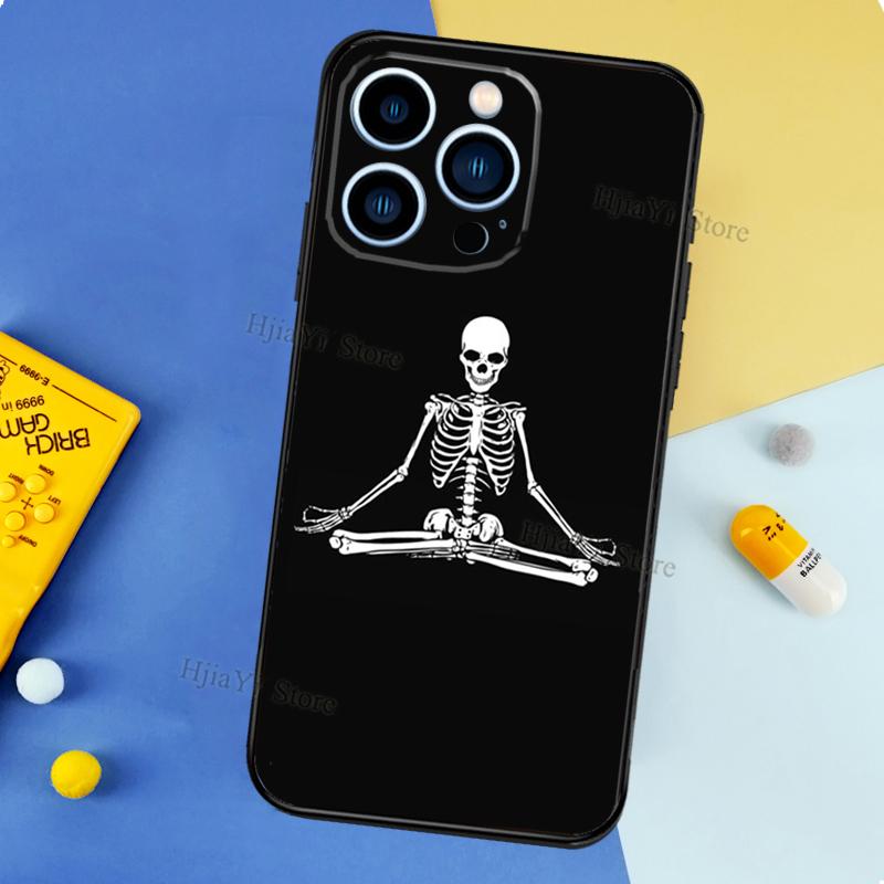 Skeleton Art Case For iPhone 11 14 15 16 Plus Soft Phone Cover For iPhone XR X XS 12 13 Pro MAX Mini