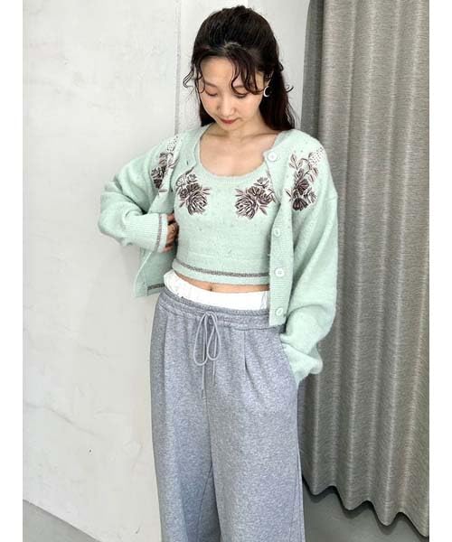 Lily Brown Motif Knit Bustier LWNT244164 MNT LB×KM Women's