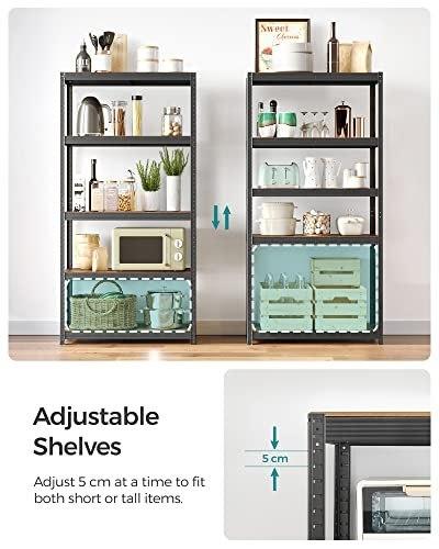 Shelf, 40 X 90 X 180 Cm, 875 Kg Load Capacity (175 Kg Per Shelf), Industrial, Adjustable Storage Shelves, For Living Room, Kitchen, G