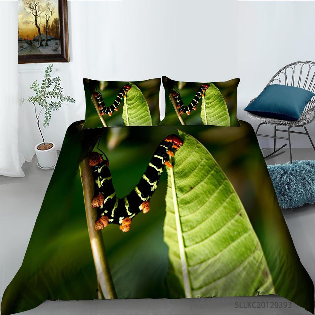 Hot Sell Caterpillar Home Textiles Luxury Bedding Cover Suit Washed Breathable Quilt Cover High Quality Teen Children Highly Duvet Cover