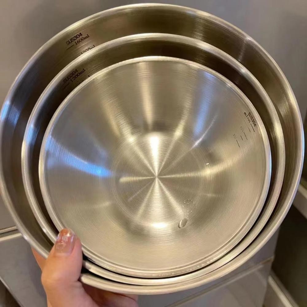 Stainless Steel Fruit Salad Bowl Anti-Scalding Dish Container Noodles Bowl  Food Tableware