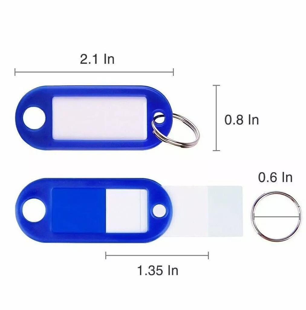 5-200pcs Plastic Key Tags With Split Keychain Ring Label Window For Diy Key Chain Kit Numbered Name Luggage Tags Accessories