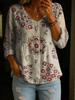 1116 European and American women's shirt women's top crew neck flower 1D printing