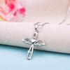 New Trendy 925 Silver Necklaces for Women Charming Love Heart Wings Cross Pendant Jewelry Girl Engagement Accessories