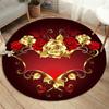 Golden Rose Pattern Circular Floor Mat Kitchen Hallway Carpet Bedroom Living Room Bedroom Soft Carpet Non-slip Carpet Home Decor