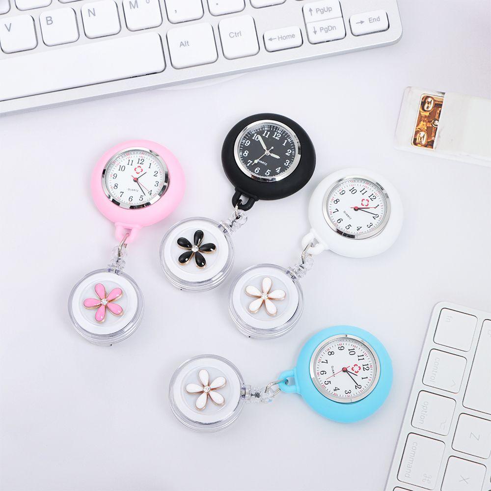 Выдвижная катушка Больничные медицинские часы с клипсой Часы для медсестер Выдвижные карманные часы для врачей