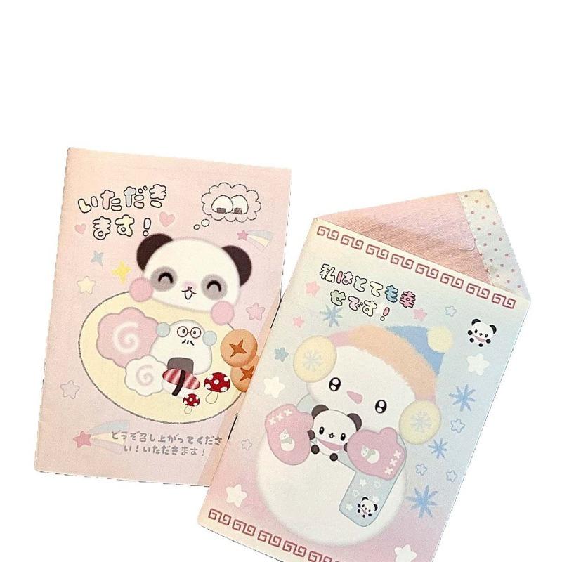 A6 Simplicity Cute Cartoon Notebooks for Kids Retro Y2K Japanese Anime Notepad Portable Small Colorful Page Scrapbook Journal