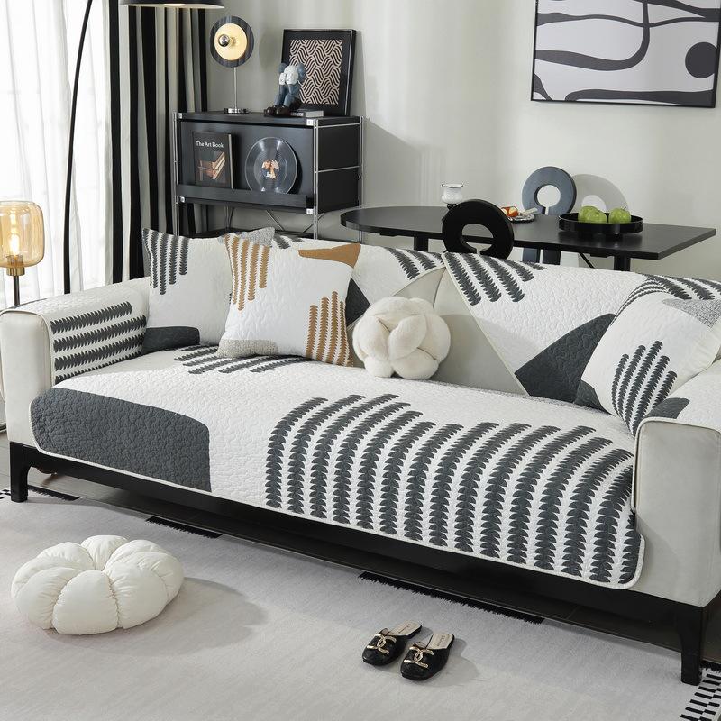 Modern Light Luxury Sofa Cushion, Cotton Printed Non-slip Sofa Cushion, Four-season Universal Sofa Cover, Fabric Sofa Towel