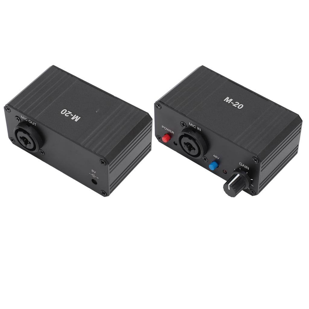 Микрофонный усилитель с высоким коэффициентом усиления и фантомным питанием 48 В для динамического и конденсаторного выхода XLR, микрофонный предусилитель с низким уровнем шума, микрофоны, запись,