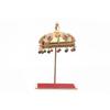 Metal Umbrella Chhatra with Hanging Crystals for God Idol, Car Dashboard/Office Desk/Table/Home Decor Showpiece,