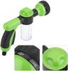 Green Manual High-Pressure Plastic Garden Water Hose Foam Sprayer 8 Watering Patterns Variable Flow 1.5L Capacity Soap Dispenser
