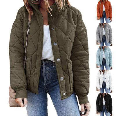 Женская модная легкая куртка с воротником-стойкой, многоцветное пальто на пуговицах