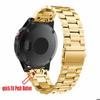 Bracelet en acier inoxydable pour garmin fenix 8 7 6 forerunner homme femme - couleur : or