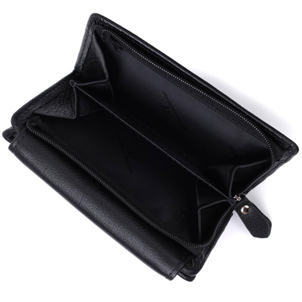 Practical Wallet with Coin Holder Made of Genuine Leather ST Leather 22740 Black