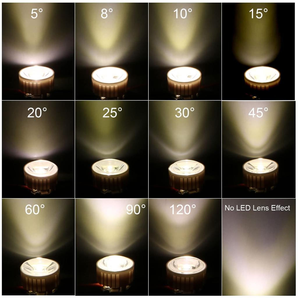 Светодиодная линза PATIKIL 20 мм 120 градусов с пластиковым держателем 8 комплектов акриловых оптических линз для светодиодной лампы высокой мощности 1 Вт 3 Вт, черная прозрачная