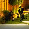 2pcs Solar Powered Lamp Iron Silhouette Lantern Floor Mounted Lawn Lamp Outdoor Waterproof Cat Butterfly Courtyard Garden Light