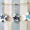 1PCS Marine Style DIY Home Decorative Wooden Small Fish Seahorse String Wall Hangings Starfish Dolphin Pendant Random Color