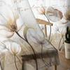 Flowers Retro Plants White Flowers Bedroom Transparent Sheer Curtains Holiday Decoration Window Voile Tulle Curtain