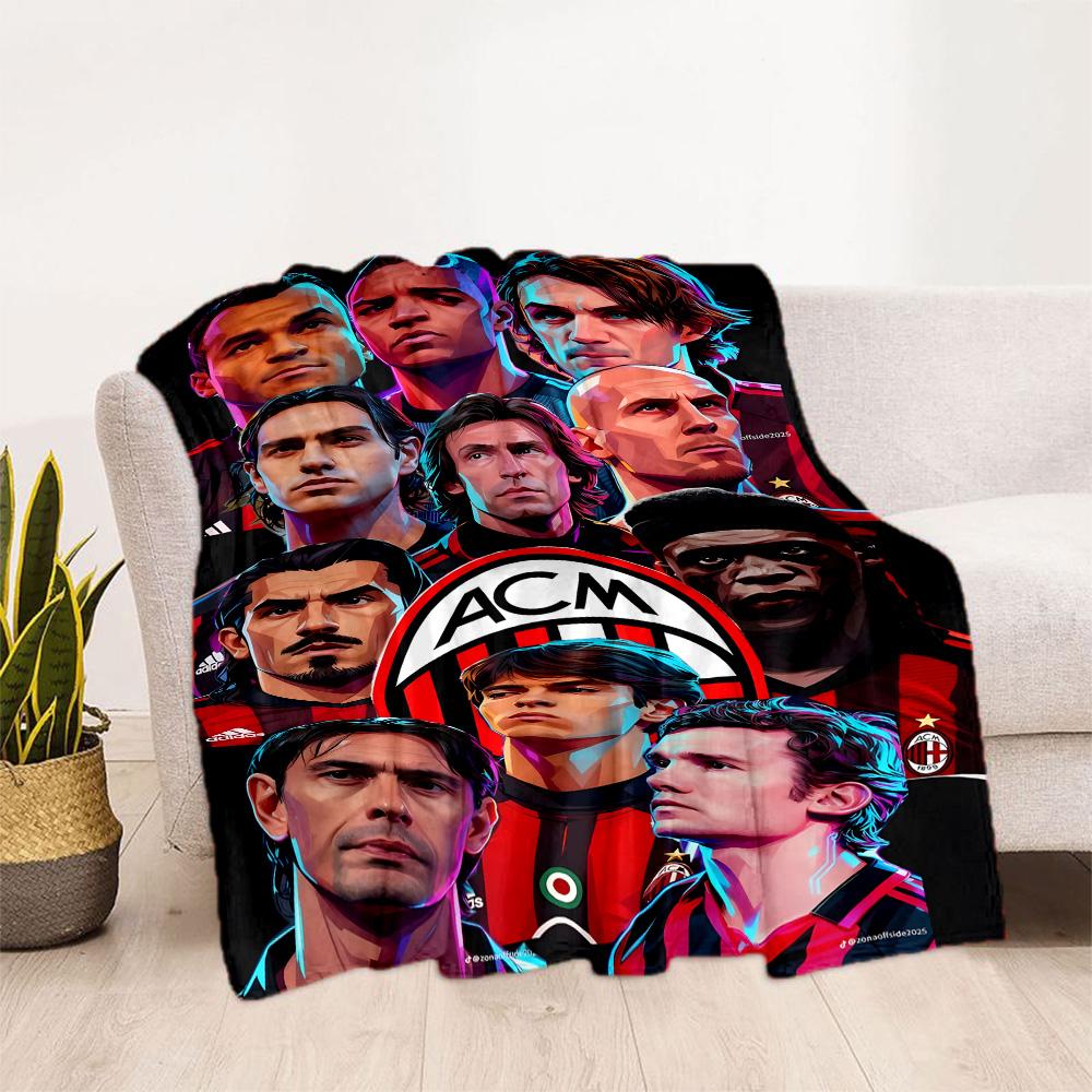 Ac Milan Blanket Soft Warm Cozy Suitable For Livingroom Bedding Office Four Seasons Universal Playful Design Gift For Travel Home Birthdays