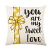 New Sunflower Home Sofa Pillow Cover Yellow Letter Print Living Room Bedroom Cushion Cover