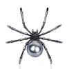 Korean Black Spider Rhinestone Brooch for Women - Vintage Corsage Jewelry, Halloween Accessory