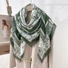Нишевый ретро платок квадратный с принтом цветов и растений, высококлассный, с бахромой, большой квадратный платок, модный осенне-зимний, внешняя шаль