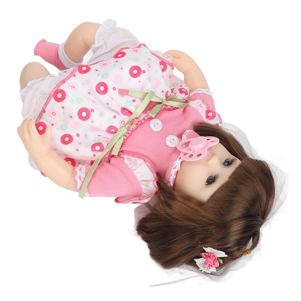 42 см кукла реборн игрушка высокая имитация гибкие суставы горошек принт платье реалистичная кукла с бантом