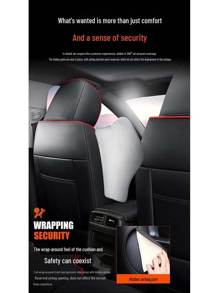 All-Season Genuine Leather Seat Cushion for Buick Envision - Five-Seater, Universal Fit