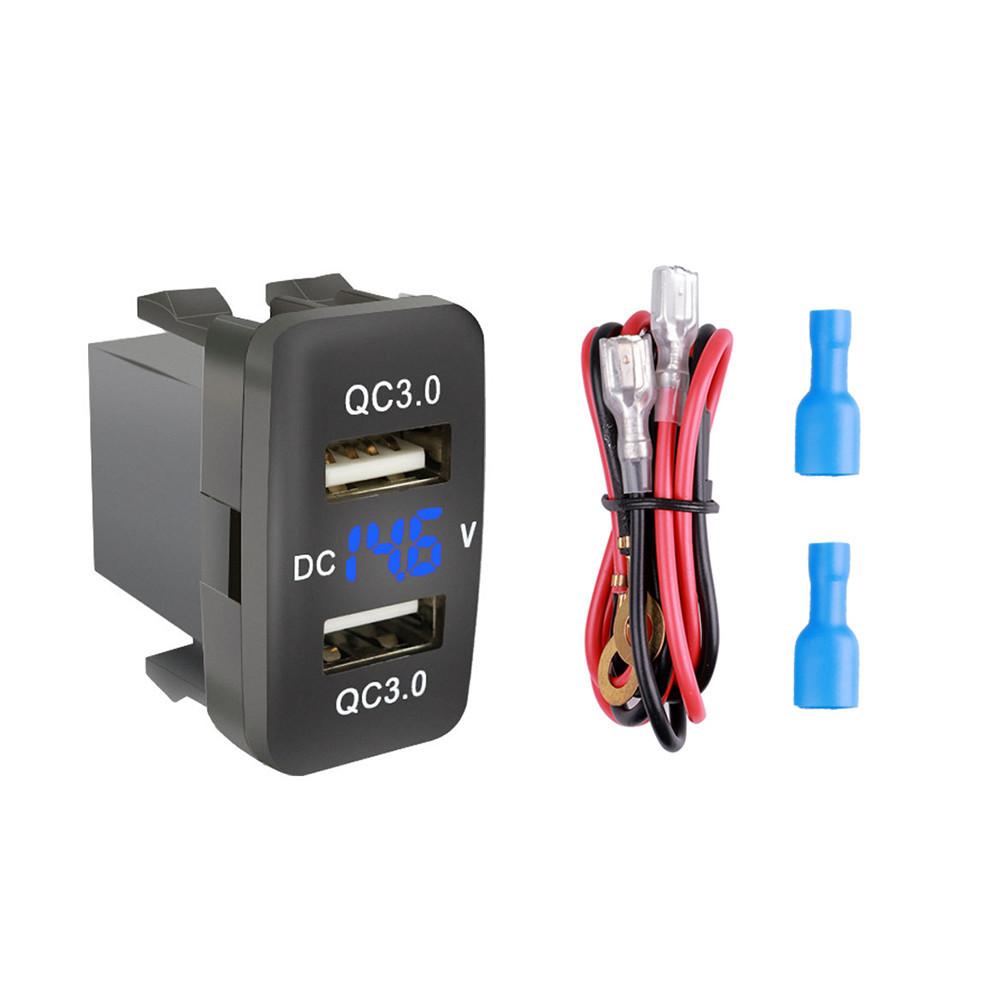 12 В автомобильный прикуриватель, зарядное устройство QC3.0 PD, двойной USB-порт 33x23 мм, 40x22 мм, специальное использование для порта USB Toyota