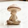 Yousheng Zen Meditation Mushroom Sculpture Resin Mushroom Figurine for Living Room Home Office Desk Patio Garden Decor