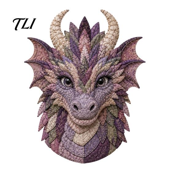 Advanced Quilting Supplies Dragon Patchwork DIY Kit, Pattern Fabric Craft Ready to Use Pack Sewing Project for Adults, Handmade Home Decor Set