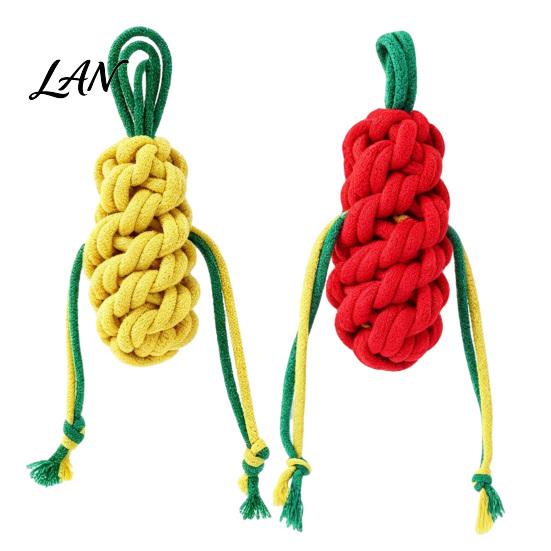 Fun Fruit Shaped Fetch Toys Squeaky Cotton Rope Dog Chew Toy for Aggressive Chewers, Vegetable Puppy Teething Soft Dogs Training Toy, Interactive