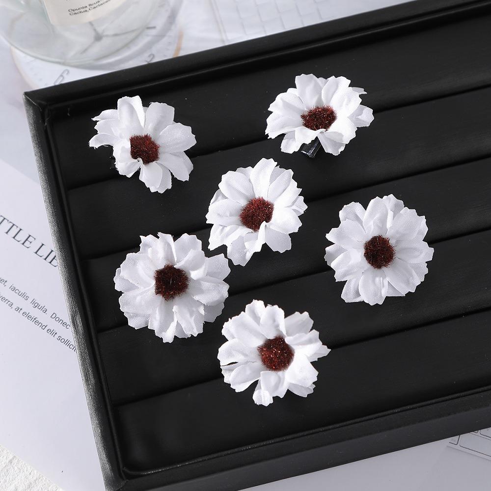 6Pcs Headwear Small Flower Hairpins Cute Daisy Side Hairpin Sweet Hair Duckbill Hair Clip Girls