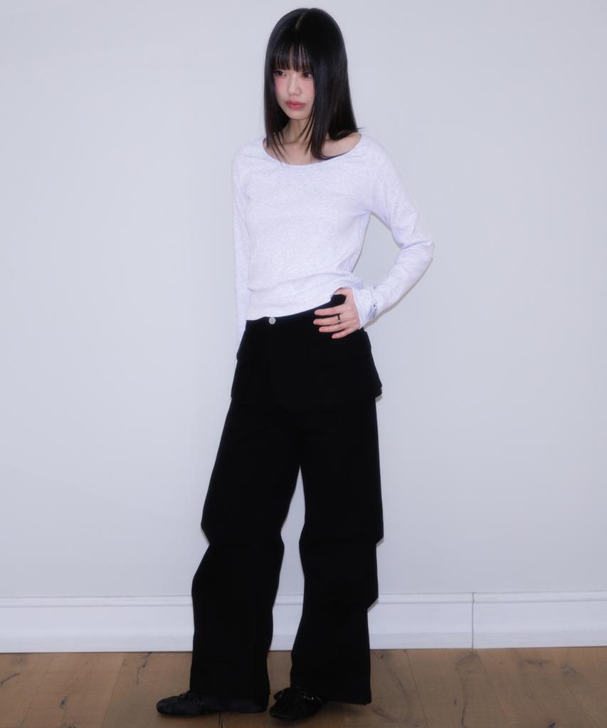 ROSEFRANTZ Essential Rose Label Long Sleeve [White Melange]