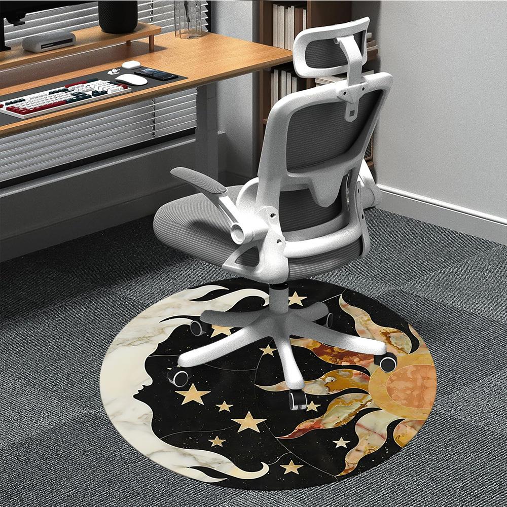 1PC Celestial Patterns Chair Carpet for Office, Indoor Non-Slip Washable  Carpet, Soft Comfortable Mat For Office Room yy250930106