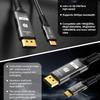 Кабель 16K USB C на DP 2.1 Type-C к DisplayPort, Пропускная способность 54 Гбит/с, 16K@30Hz 8K@60Hz, Совместим с Thunderbolt 3/4 MacBook Ноутбук ПК Телевизор Проектор
