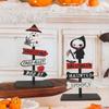 Halloween Decorations Desktop Ornaments Wooden Pumpkin Table Small Ornaments Atmosphere Layout New Scene Props Table