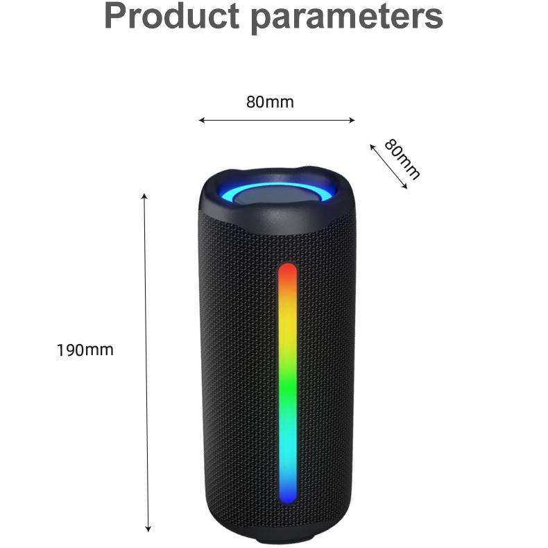 Rockmia EBS-613 Portable RGB Speaker Bluetooth 5.3 Powerful Bass box Colorful LED Light Fabric Mesh 1800MAH Outdoor Waterproof
