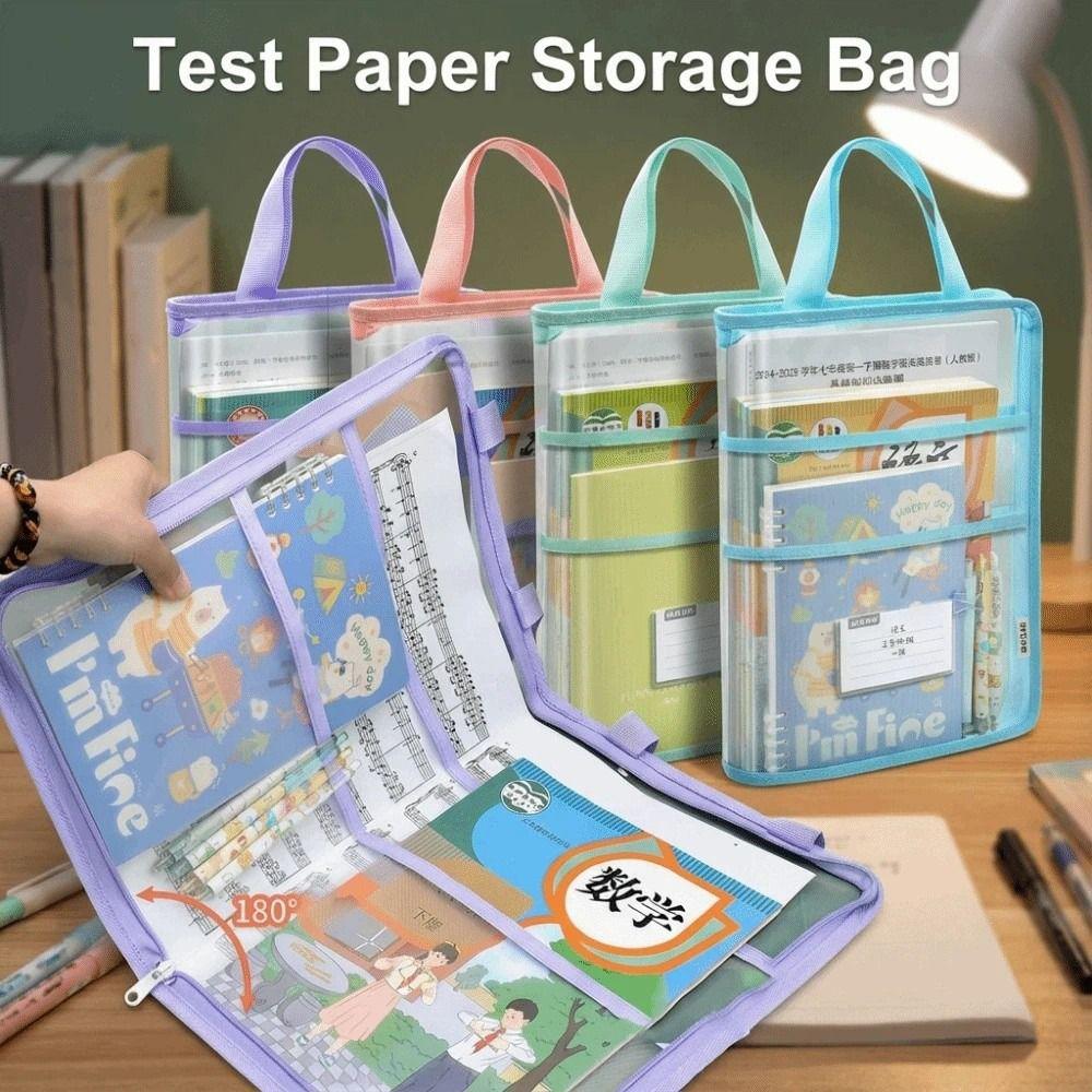 Visible Kids Document Bag A3 Large Zipper Mesh Bags Durable Stationery Organizer  Exam Papers