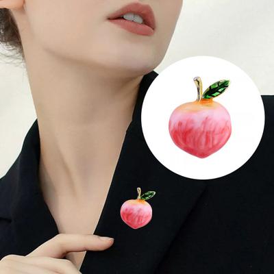 Стильная персиковая брошь, модная антибликовая булавка на лацкане, антиокислительные украшения, нержавеющая брошь для свитеров, аксессуары