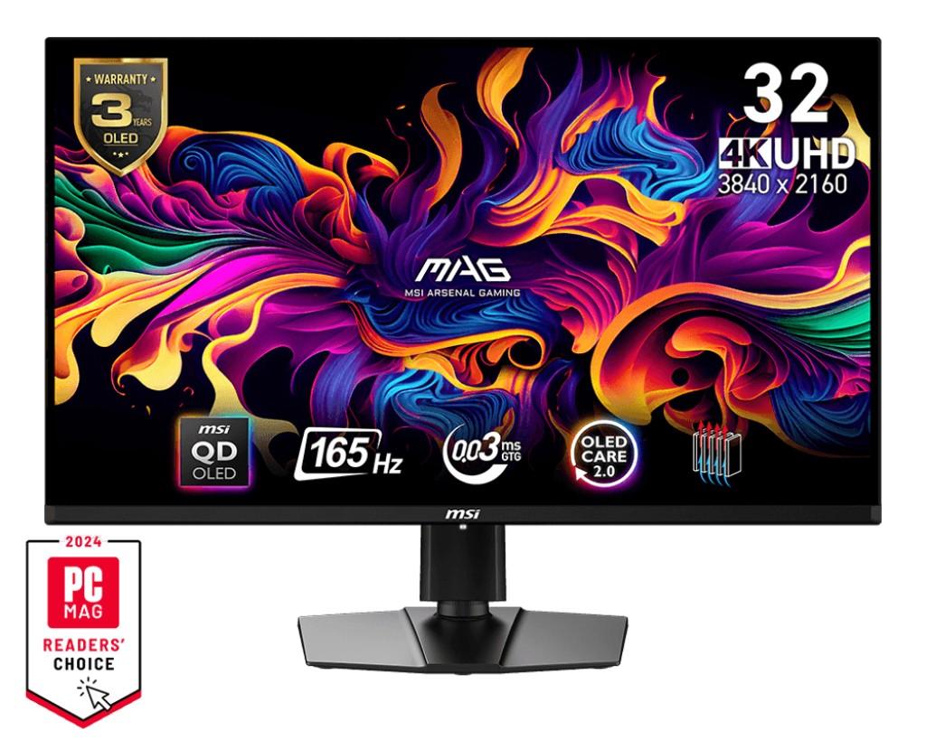 Монитор MAG 321UP QD-OLED 31,5 дюйма UHD/LED/Плоский/165 Гц/черный