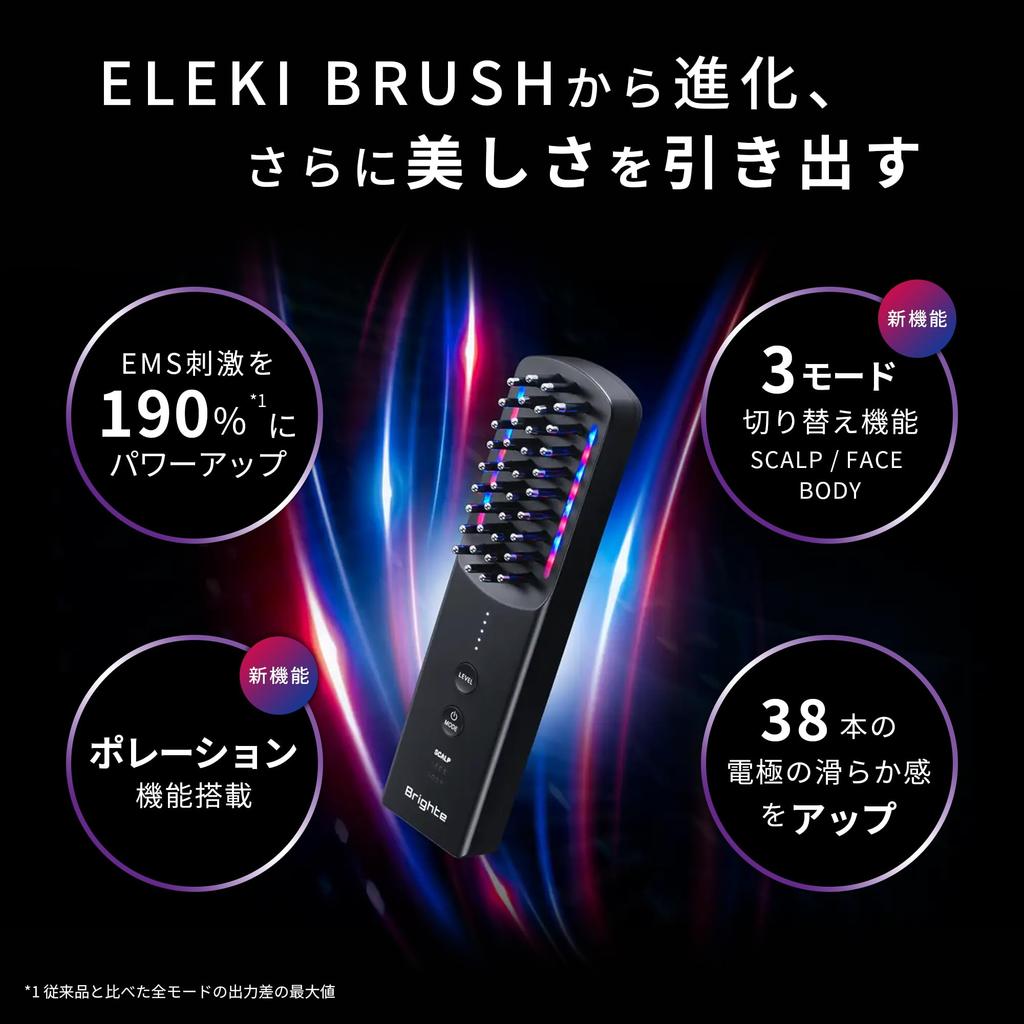 Nozomi Brighte ELEKI Electric Brush and Dedicated Lotion Facial Beauty Device with and LED Skincare [Ambassador Sasaki] BRUSH+ Set, EMS, RF, Lifting,