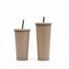 500/750ml Stainless Steel Mug with Straw Reusable Flask Metal Coffee Milk Water Bottle Office Portable Large Capacity Thermos