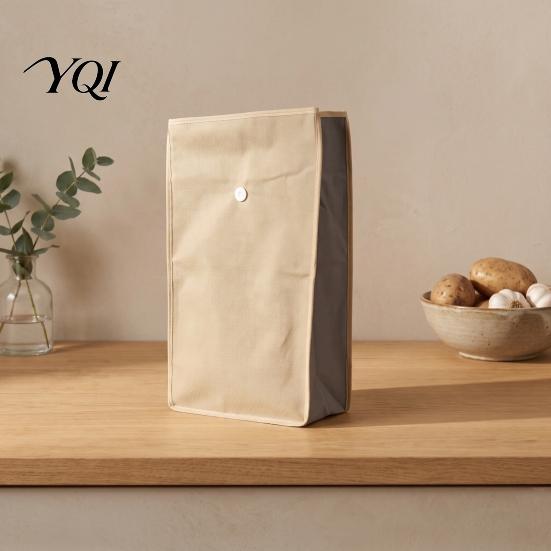 Blackout Bags for Root Vegetables Reusable Self Sealing Potato Onion Storage Bags, Light Blocking Bag with Side Breathable Produce Zipper, Non-woven
