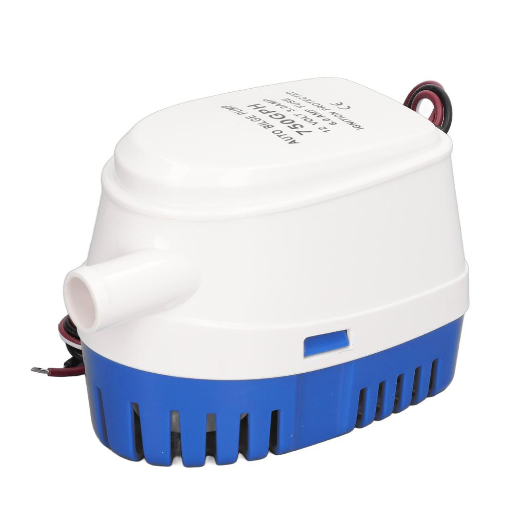 Automatic Bilge Pump DC 12V Plastic Removable Filter Easy Cleaning Boat Bilge Water Pump for Marine Yacht 750GPH