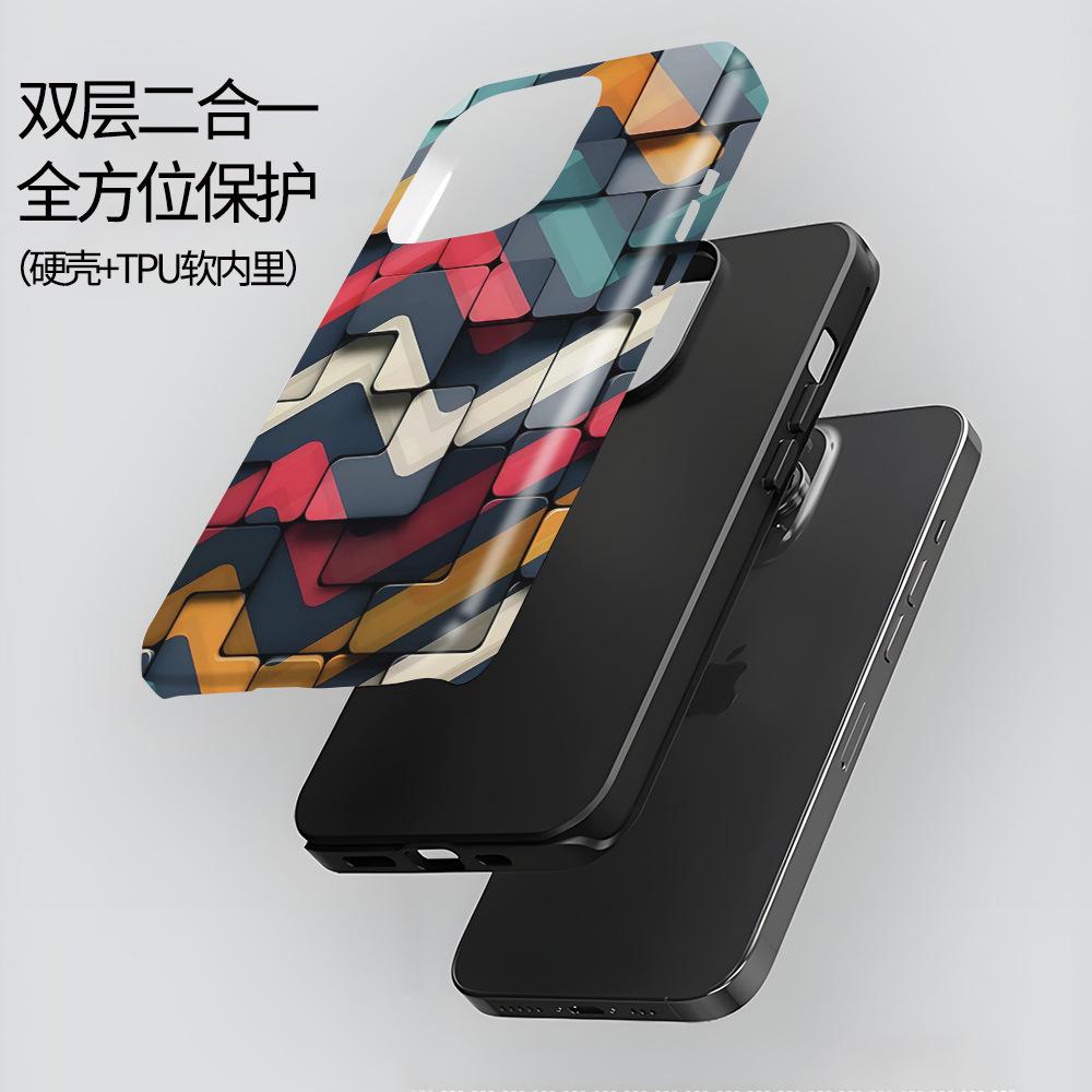 Популярный цветной строительный блок Чехол для iPhone 14 iPhone 17promax Усовершенствованная магнитная пленка