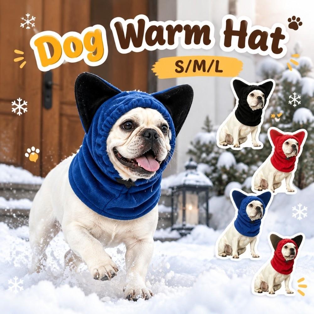 Cute Ear Design Dog Velvet Head Cover Comfortable Dog Headgear Pets Supplies Casual Pet Hat  Winter