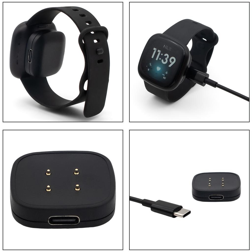 Магнитный кабель для зарядки, дополнительный для Fitbit Versa 3 и 4/Sense 1 и 2, кабель для зарядки, подставка для кабеля USB C