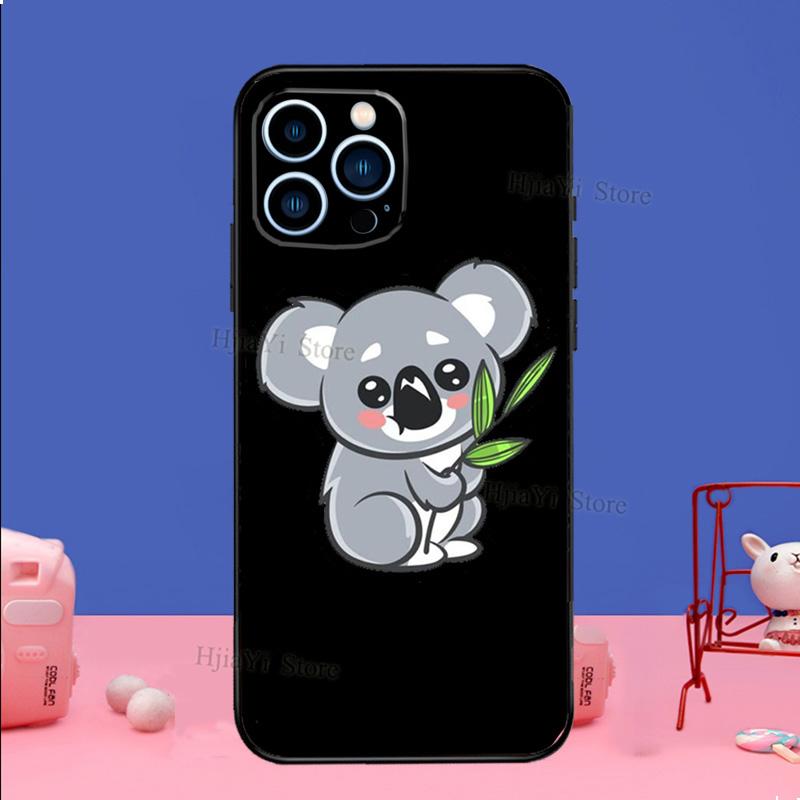 Cute cartoon watercolor animal koala Case For iPhone 16 15 13 11 14 Pro Max 12 Mini Plus XR X XS Max Silicone Phone Cover