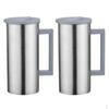Pack of 2, Stainless Steel 0.5 Gallon Water Grey Juice Jug Serving